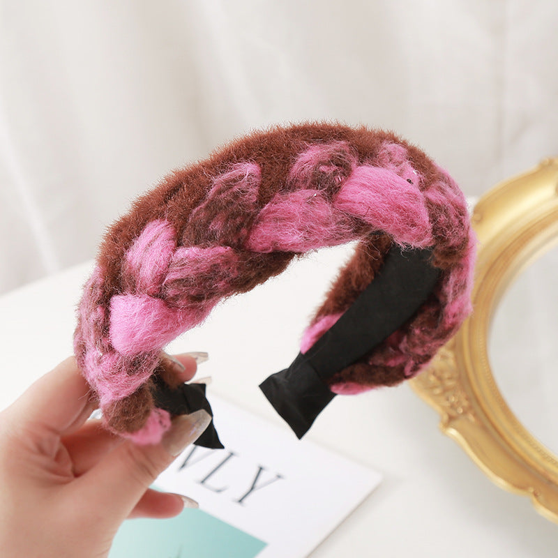 Wholesale Double Color Woolen Wide-brimmed Headband